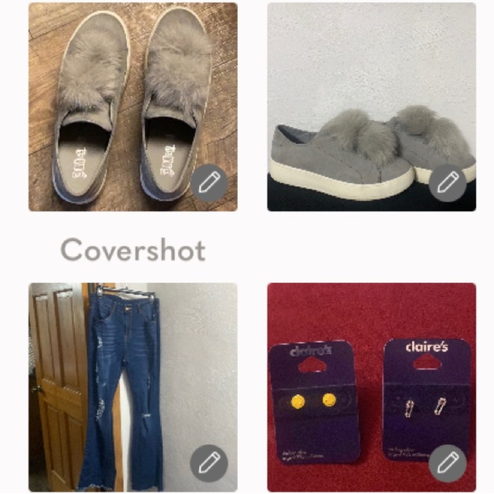 TRASH🔘Gray slip-in’s 9+Flare👖sz12+2 pairs 925 earrings😊🧷